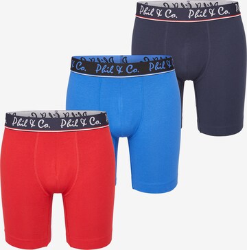 Phil & Co. Berlin Boxer shorts ' Jersey Long Boxer ' in Blue: front