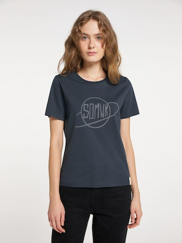 SOMWR Shirt 'THE PLANET#S HERE' in Blue: front