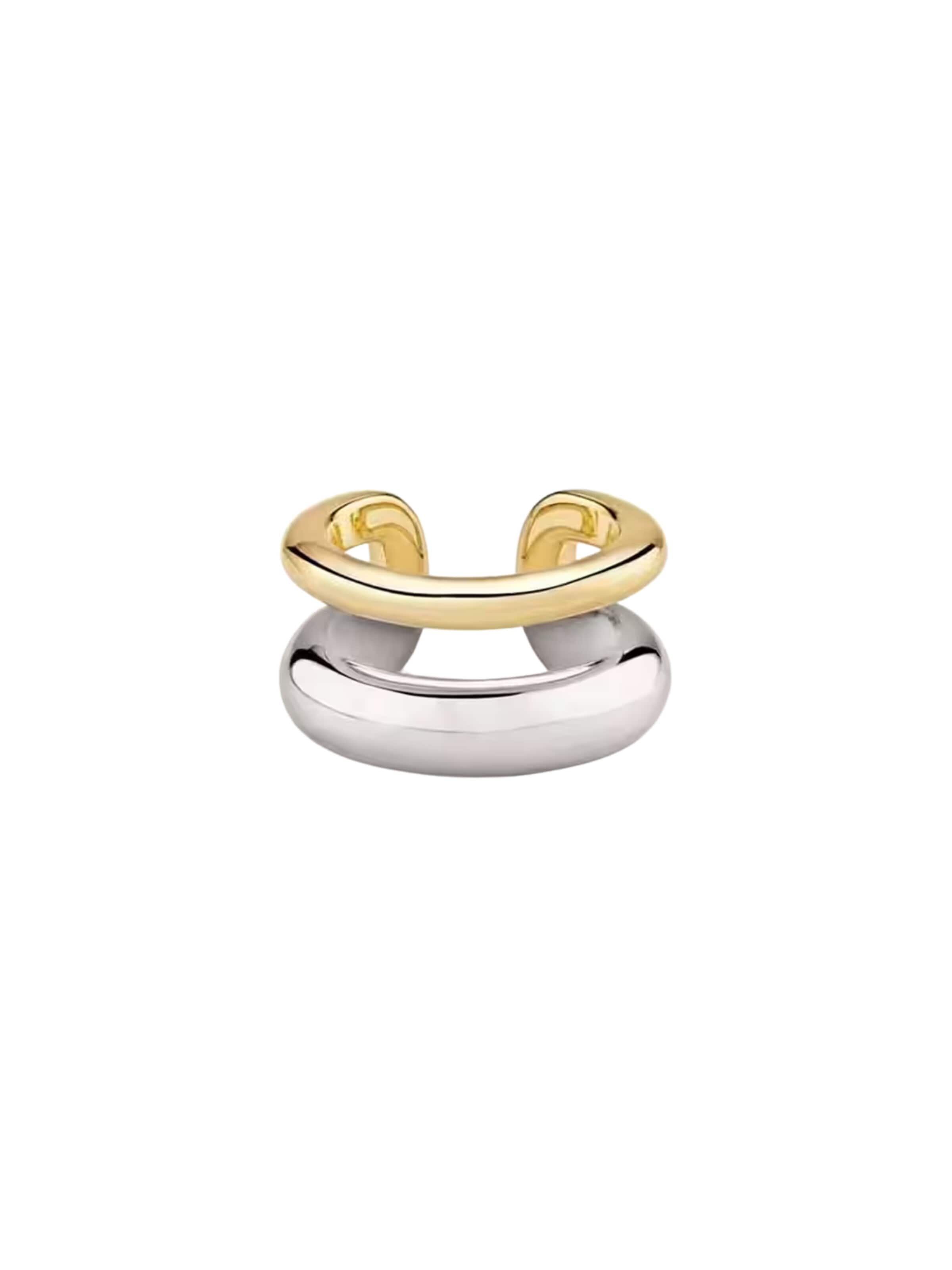 ROUGEMONT Jewellery Ohrringe 'Damen Bicolor Ear Cuff 925 sterling Silber'‌‌‌‌‌‌‌‌‌‌ in Mischfarben: Vorderseite