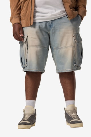 STHUGE Regular Cargojeans in Blauw: voorkant