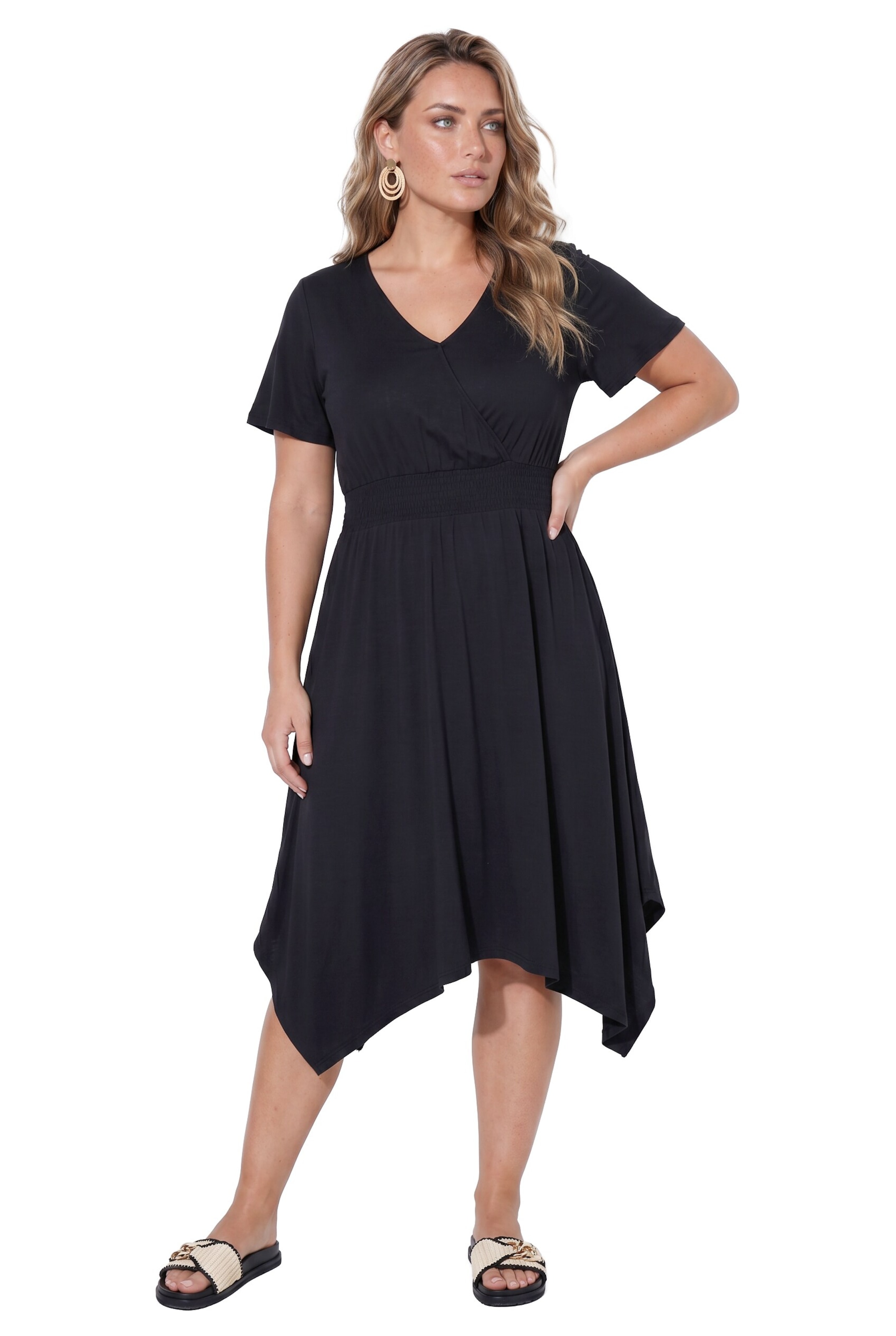 Angel of Style Dress in Black: front