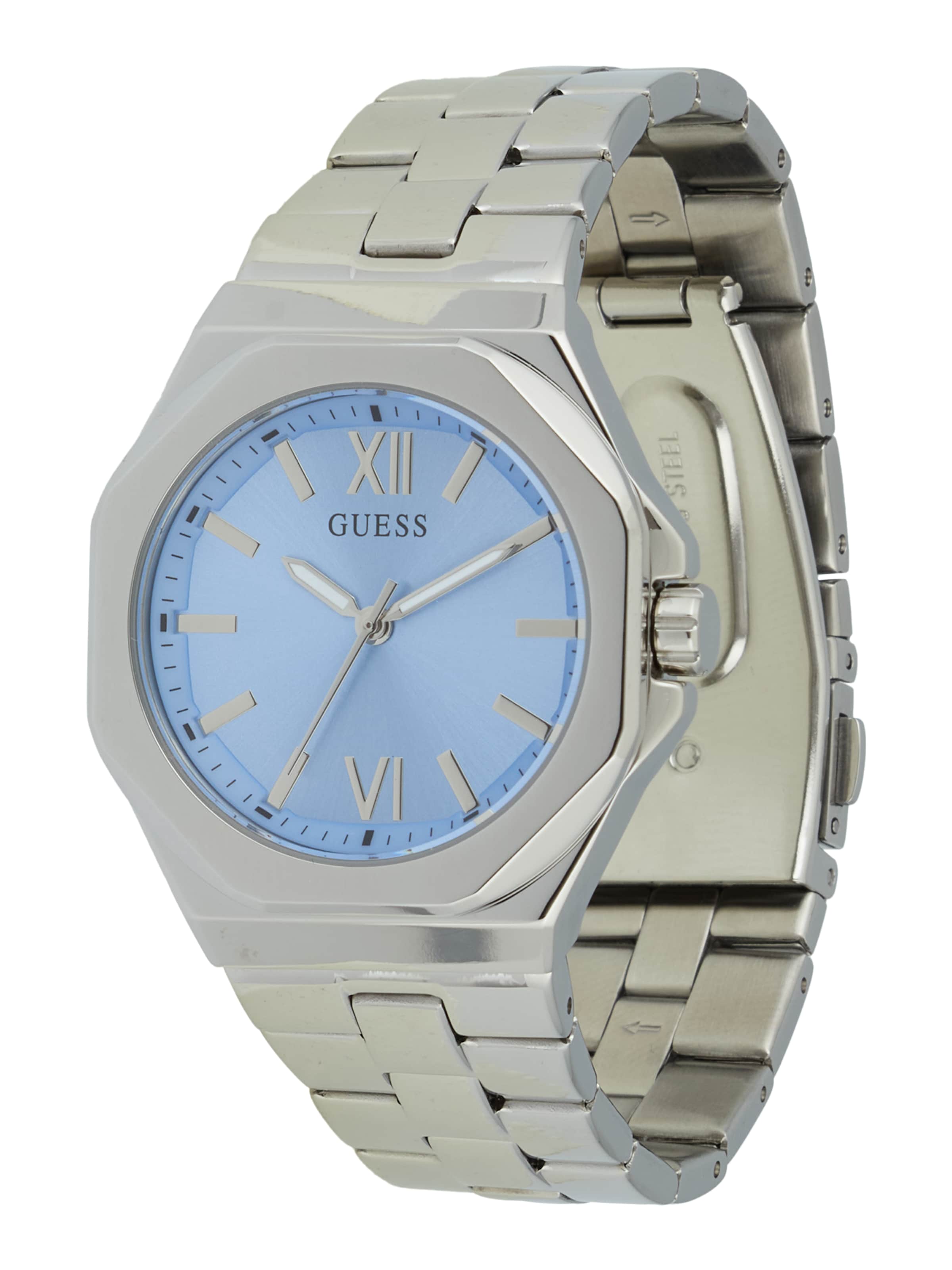 GUESS Аналогов часовник в сребърно: отпред