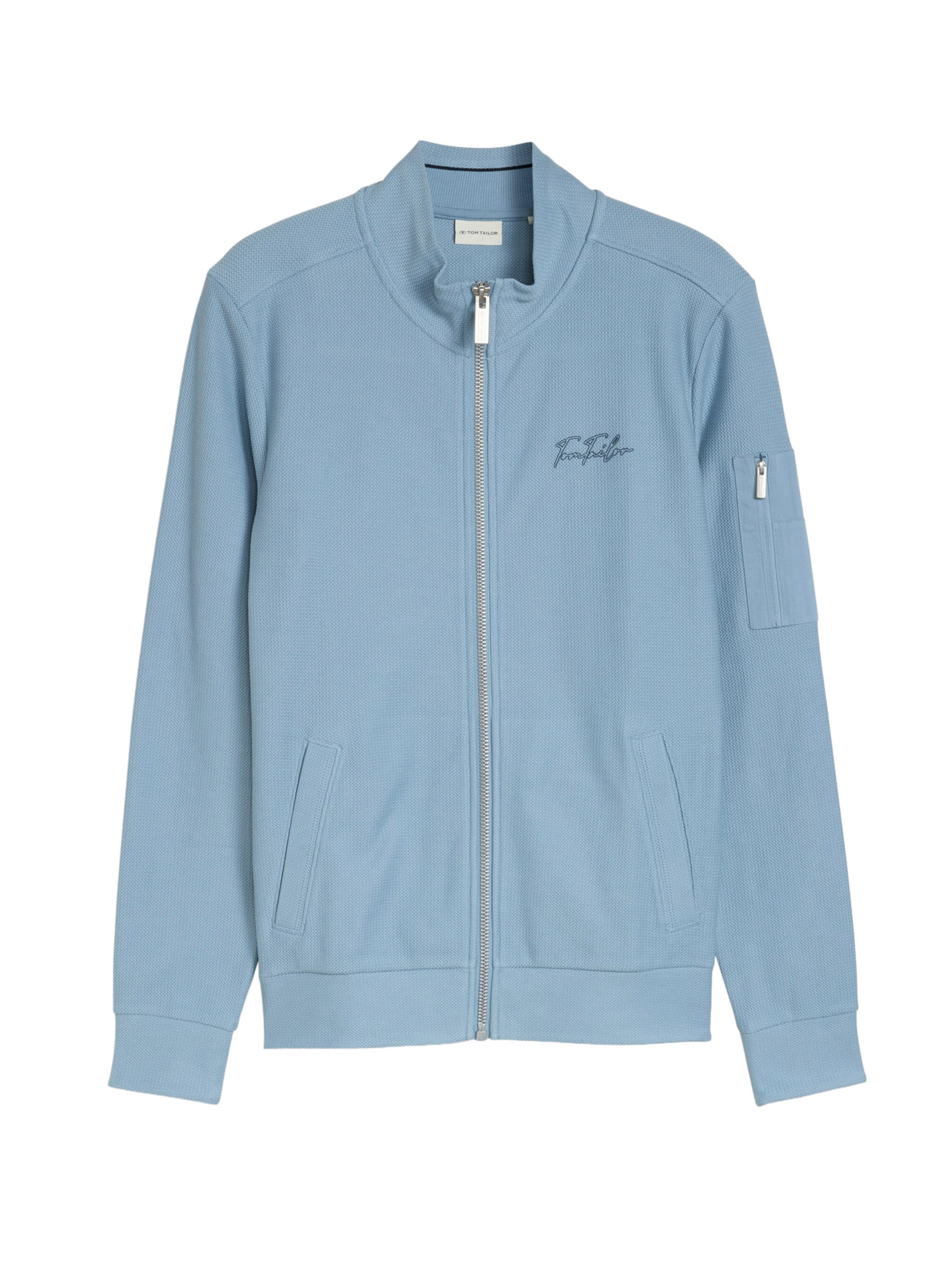TOM TAILOR Zip-Up Hoodie in Blue: front