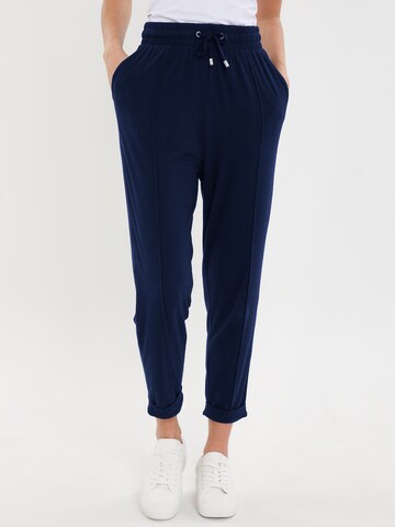 Threadbare Regular Pleated Pants 'Steph' in Blue: front