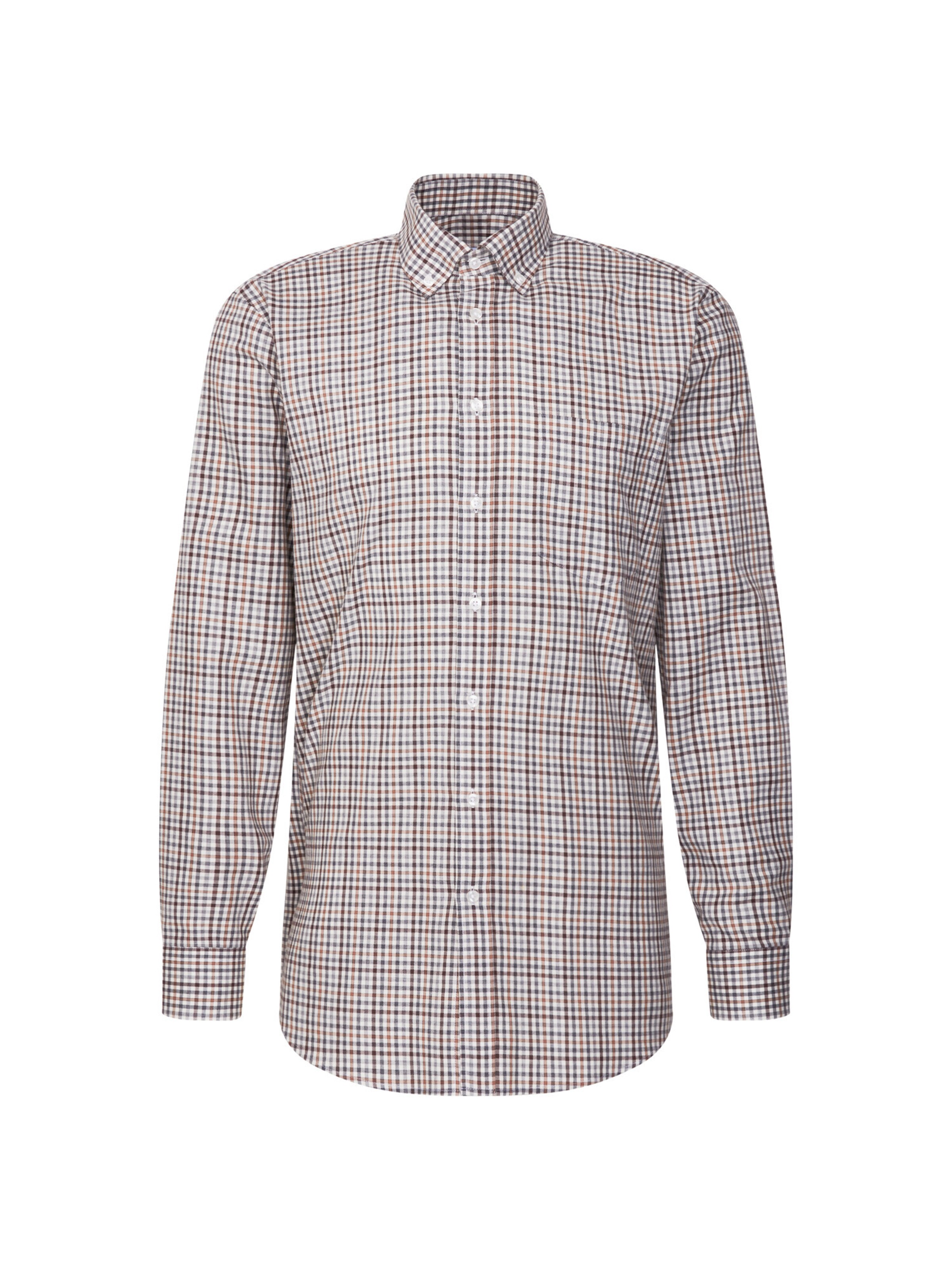 SEIDENSTICKER Regular fit Zakelijk overhemd in Bruin: voorkant