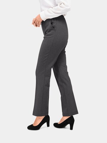 Goldner Regular Bundfaltenhose 'Martha' in Grau