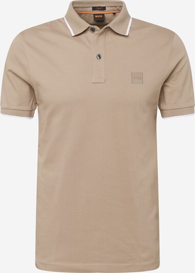 BOSS Bluser & t-shirts 'Passertip' i lysebrun / hvid, Produktvisning
