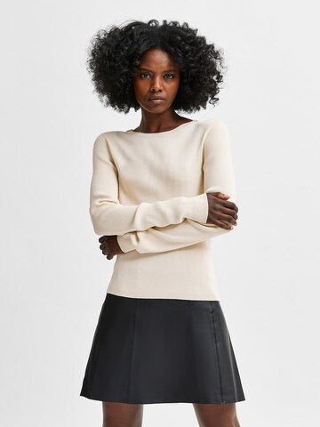 SELECTED FEMME Sweater 'Amelia' in Beige: front