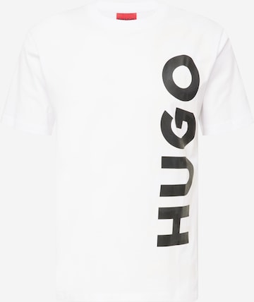 HUGO Тениска 'Dansovino' в бяло: отпред