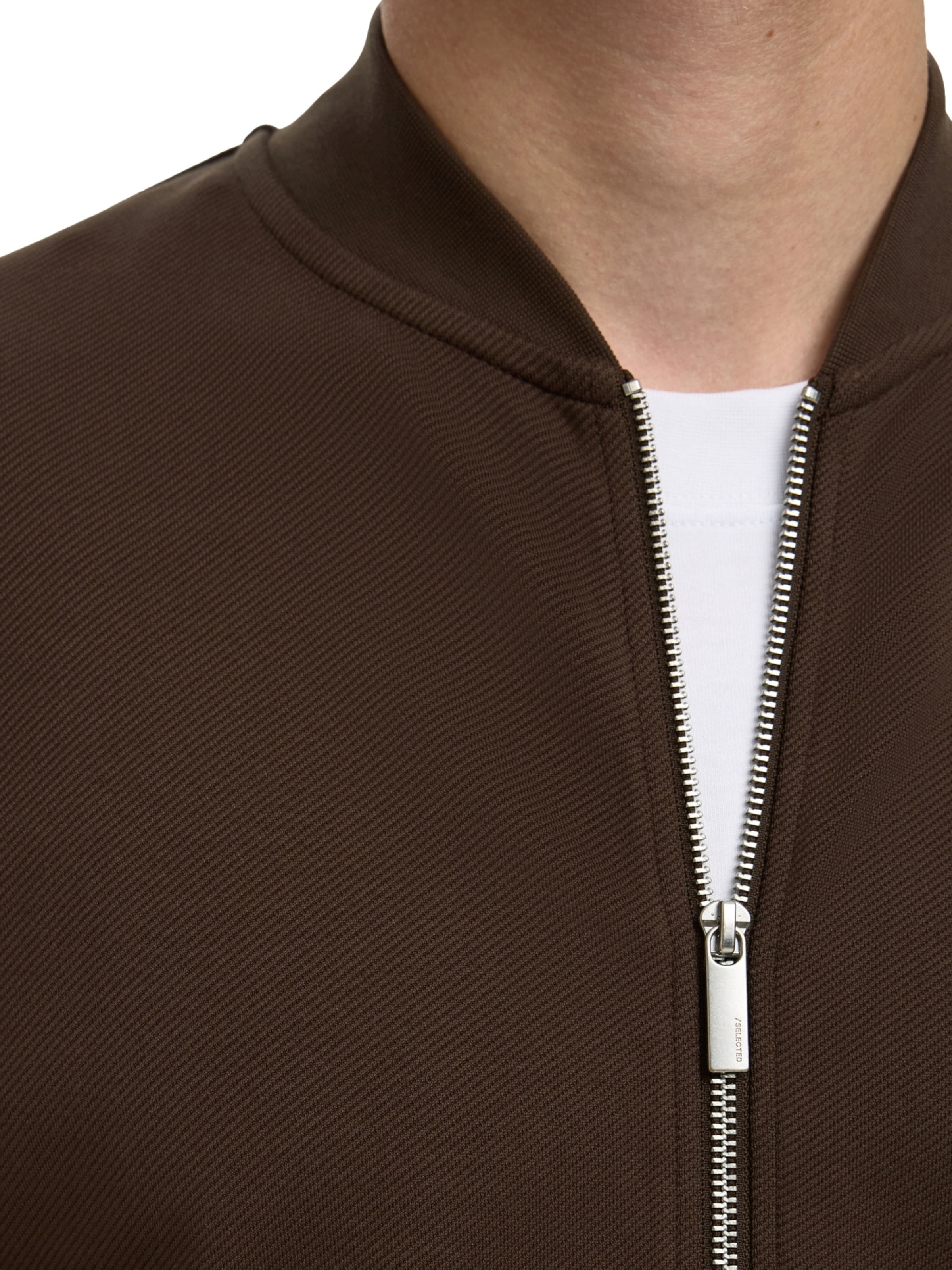 SELECTED Sweatjacka 'SLHMack' i brun