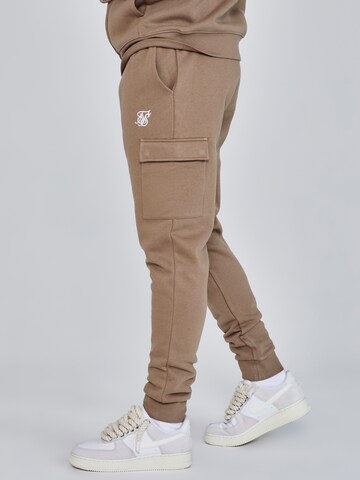 SikSilk Tapered Cargo Pants in Brown