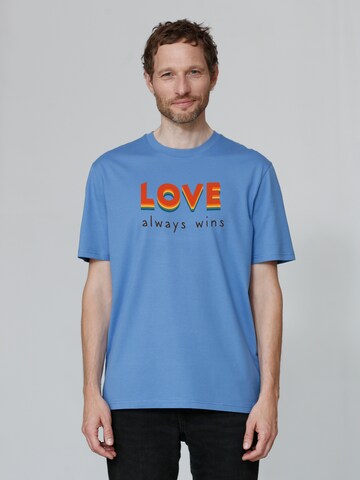 Maglietta 'Love always wins' di Watapparel in blu: frontale