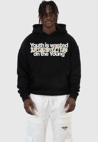 Sweat-shirt 'Wasted' Lost Youth en noir : devant