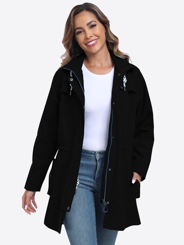 ATLASLAVA Outdoormantel 'ATLASLAVA Damen Regenjacke Lang'‌‌‌‌ in Schwarz