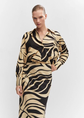 MANGO Blouse 'palm-a' in Beige: front
