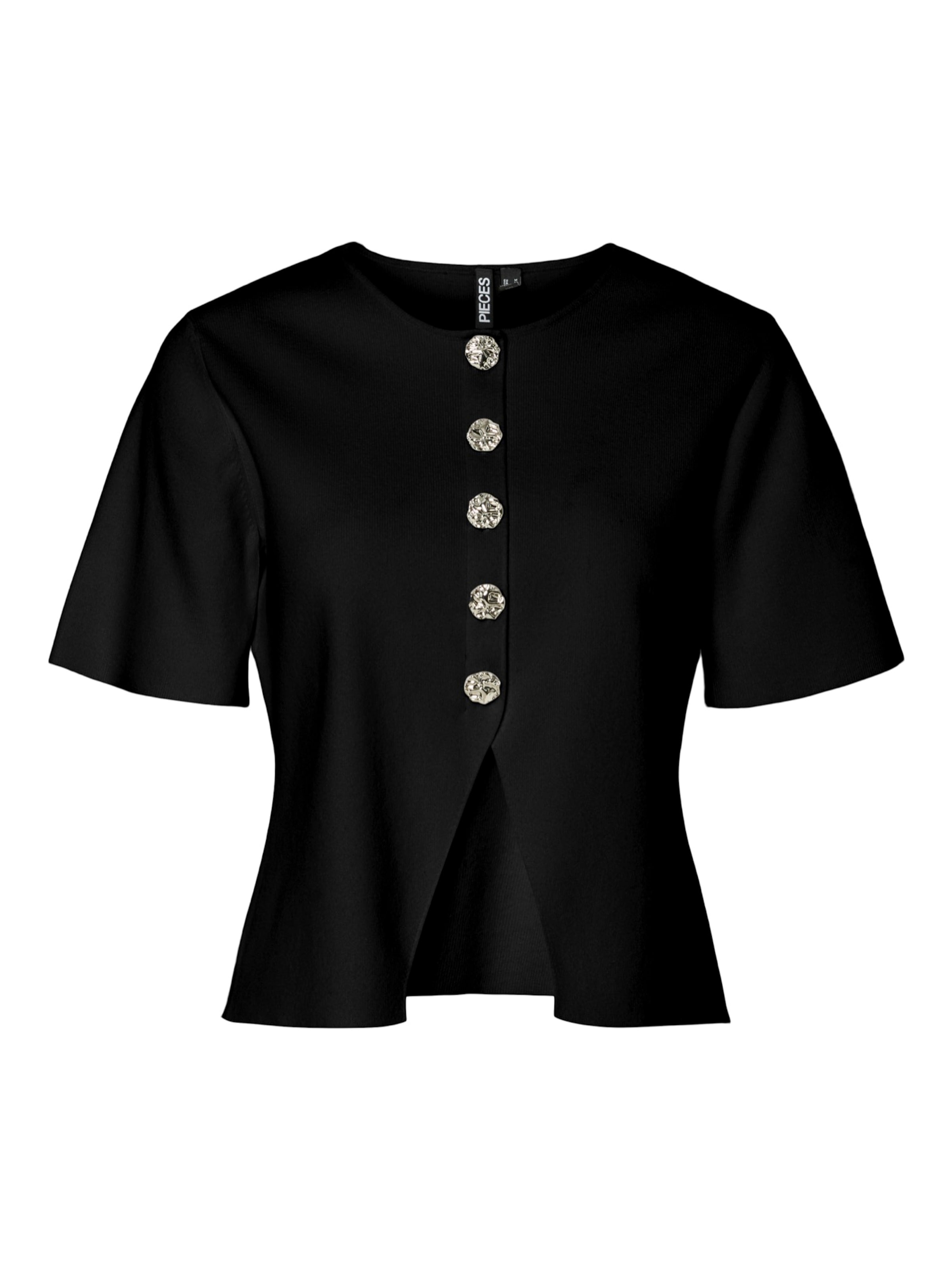 Geacă tricotată de la PIECES pe negru: față