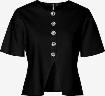 Geacă tricotată de la PIECES pe negru: față