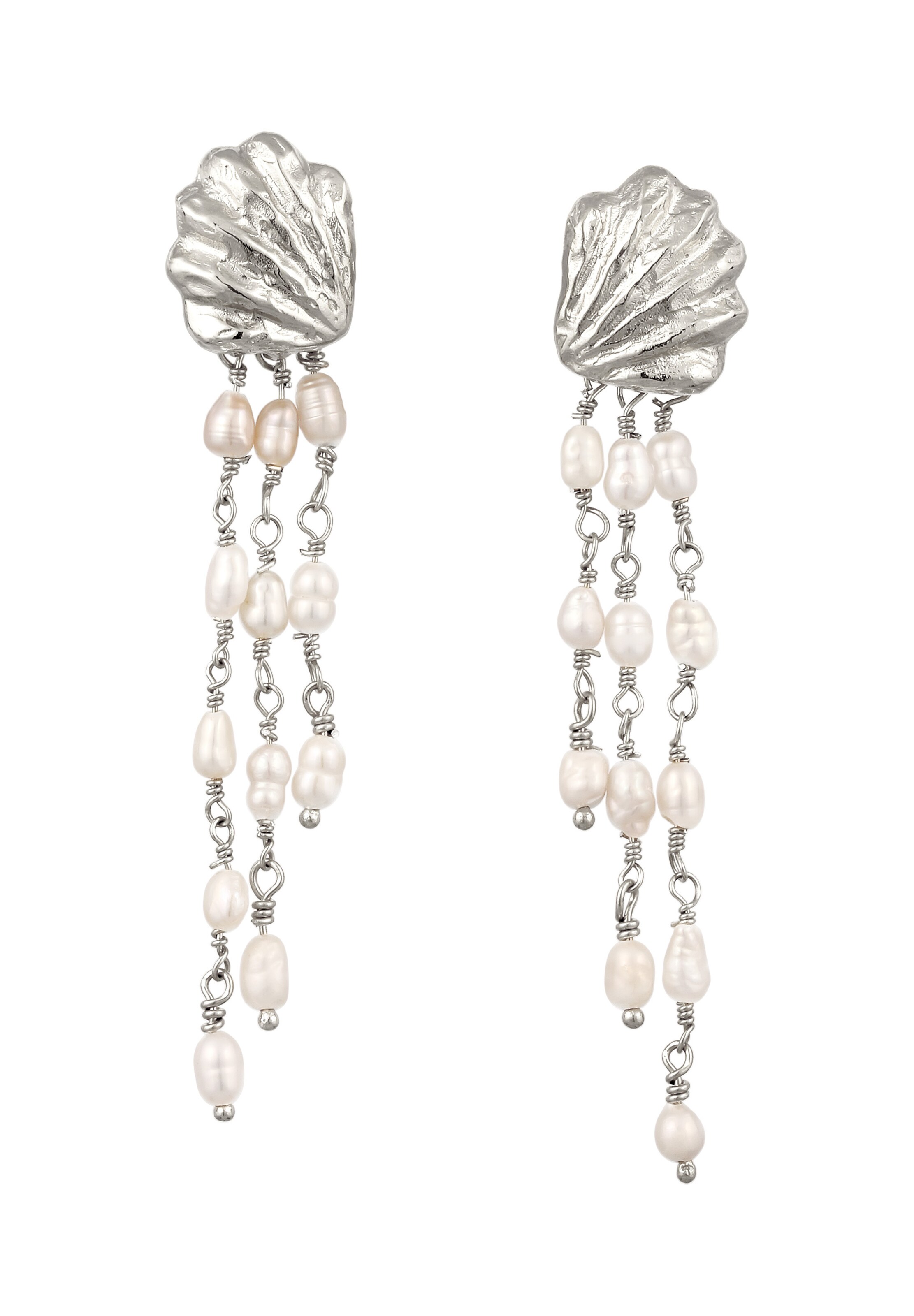 Haze&Glory Ohrringe 'Muschel' in Silber: Vorderseite