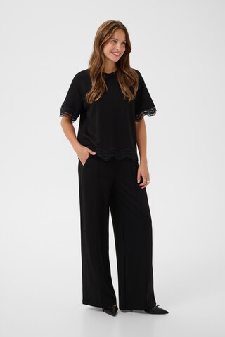 SAINT TROPEZ - Loosefit Pantalón plisado 'Umila' en negro