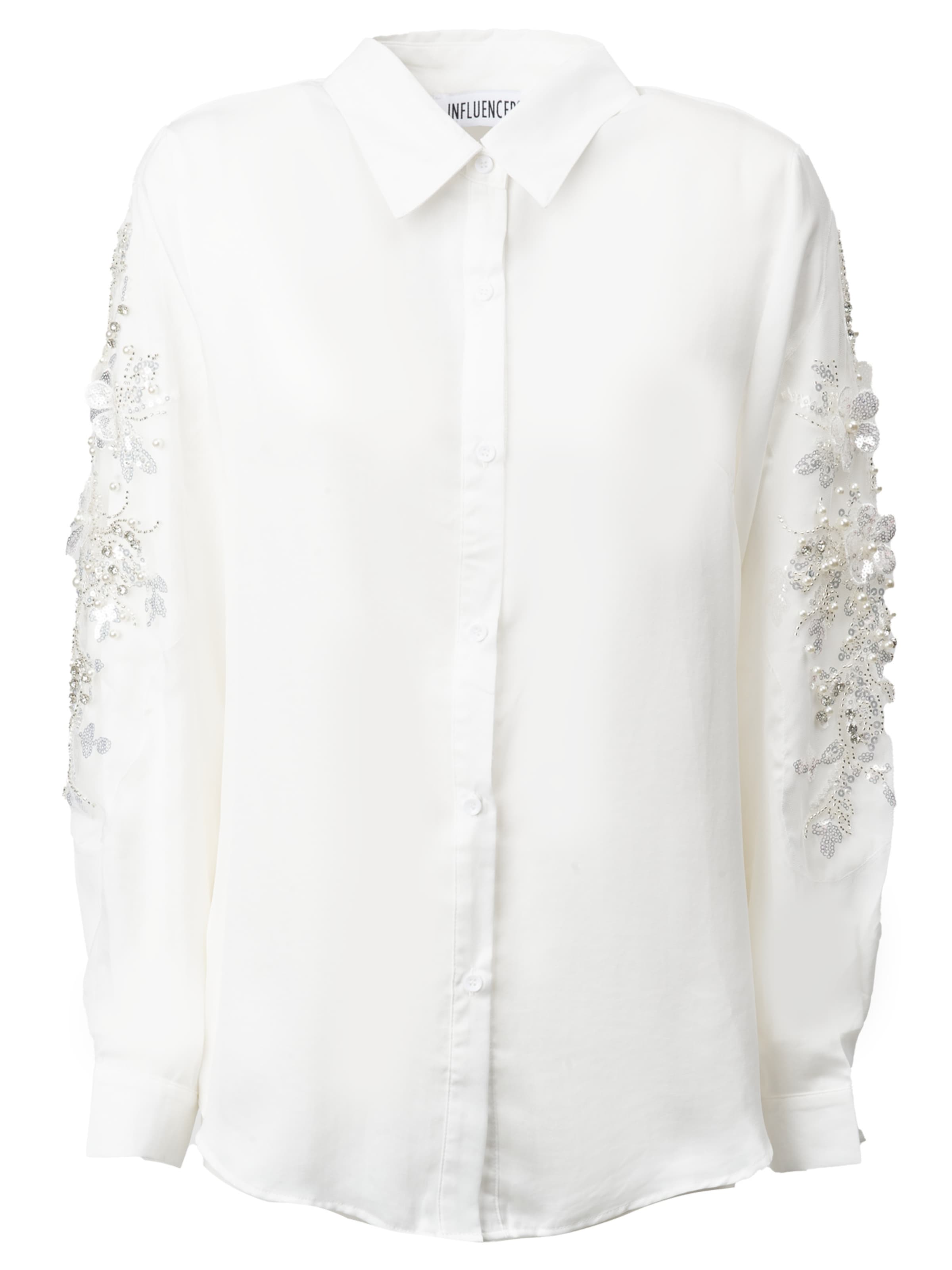 Influencer Bluse in Weiß: Vorderseite