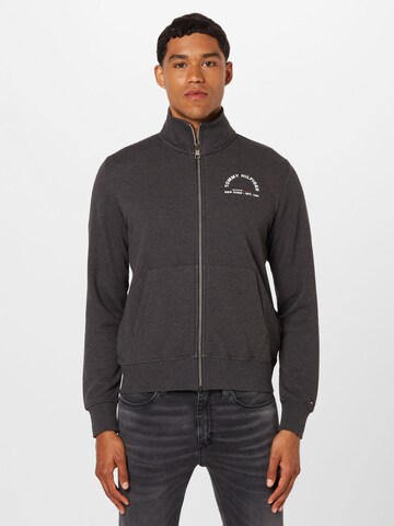 TOMMY HILFIGER Zip-Up Hoodie in Grey: front