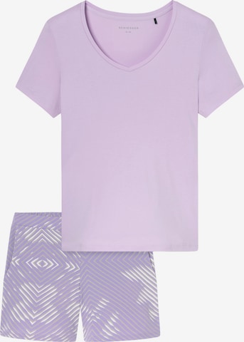 SCHIESSER Korte pyjama 'Modern Nightwear' in Lila: voorkant