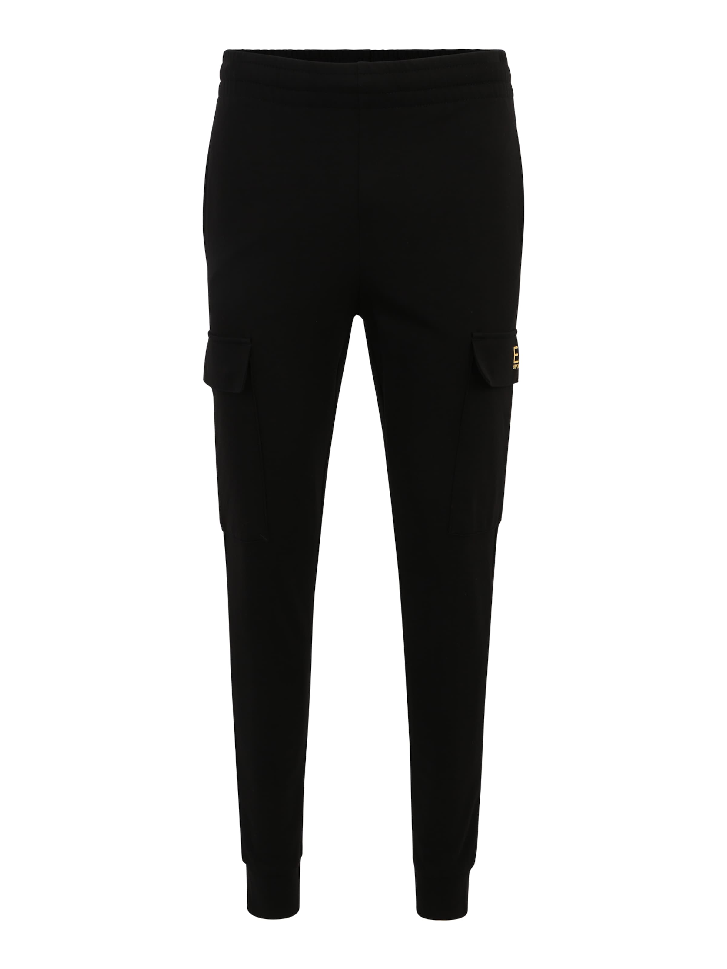 Tapered Pantaloni cargo di EA7 Emporio Armani in nero: frontale