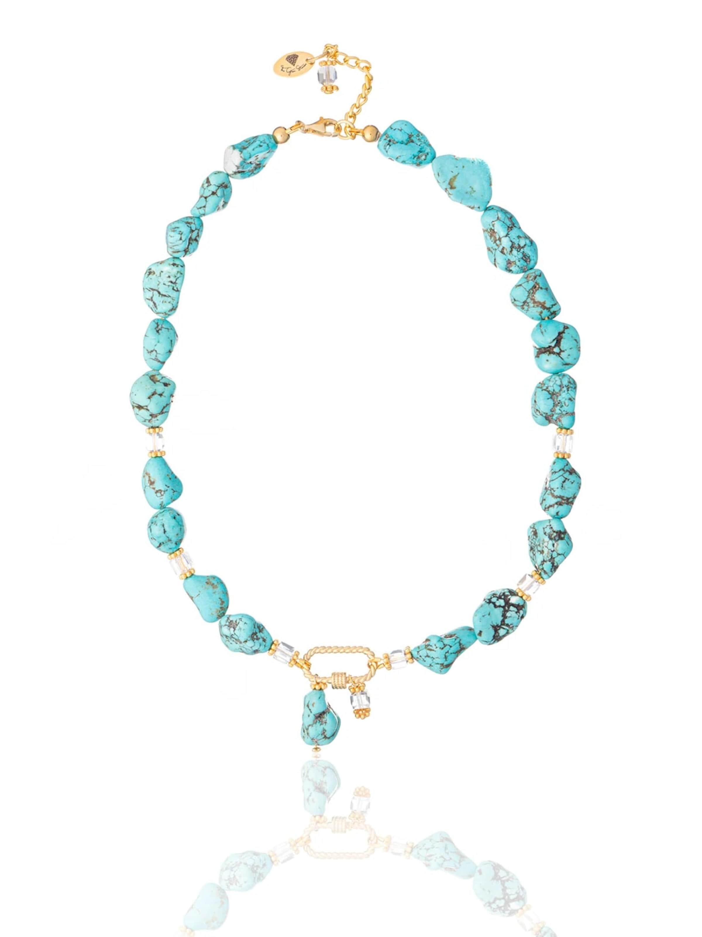 THE GEM STORIES JEWELRY Halsband 'Turquoise Necklace with locket element' i blå: framsida