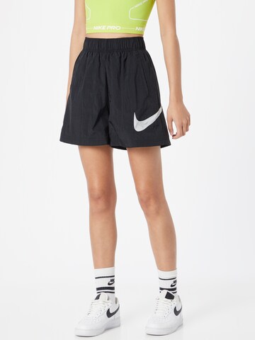 Wide leg Pantaloni de la Nike Sportswear pe negru: față