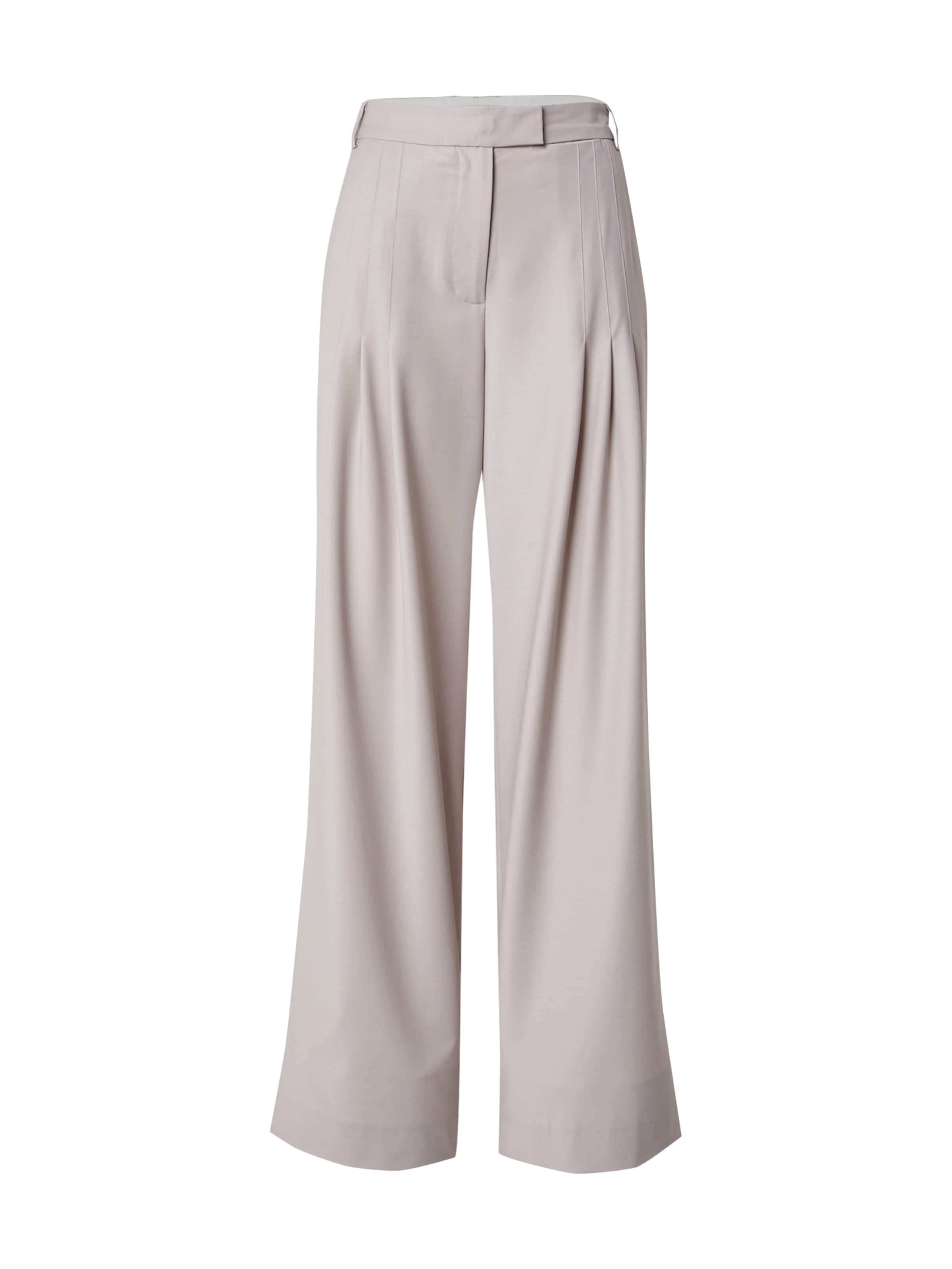 REMAIN Wide leg Pleat-front trousers in Grey: front