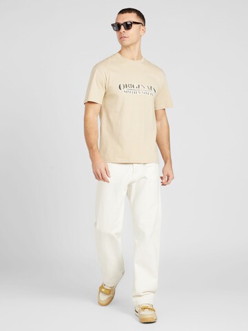 JACK & JONES T-shirt 'GRAND' i beige