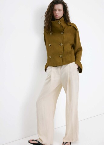 MANGOWide Leg/ Široke nogavice Hlače na crtu 'Bonnie' - bež boja