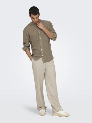 Slim fit Camicia 'Caiden' di Only & Sons in marrone