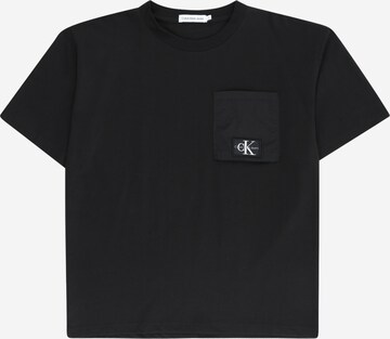 Tricou de la Calvin Klein Jeans pe negru: față