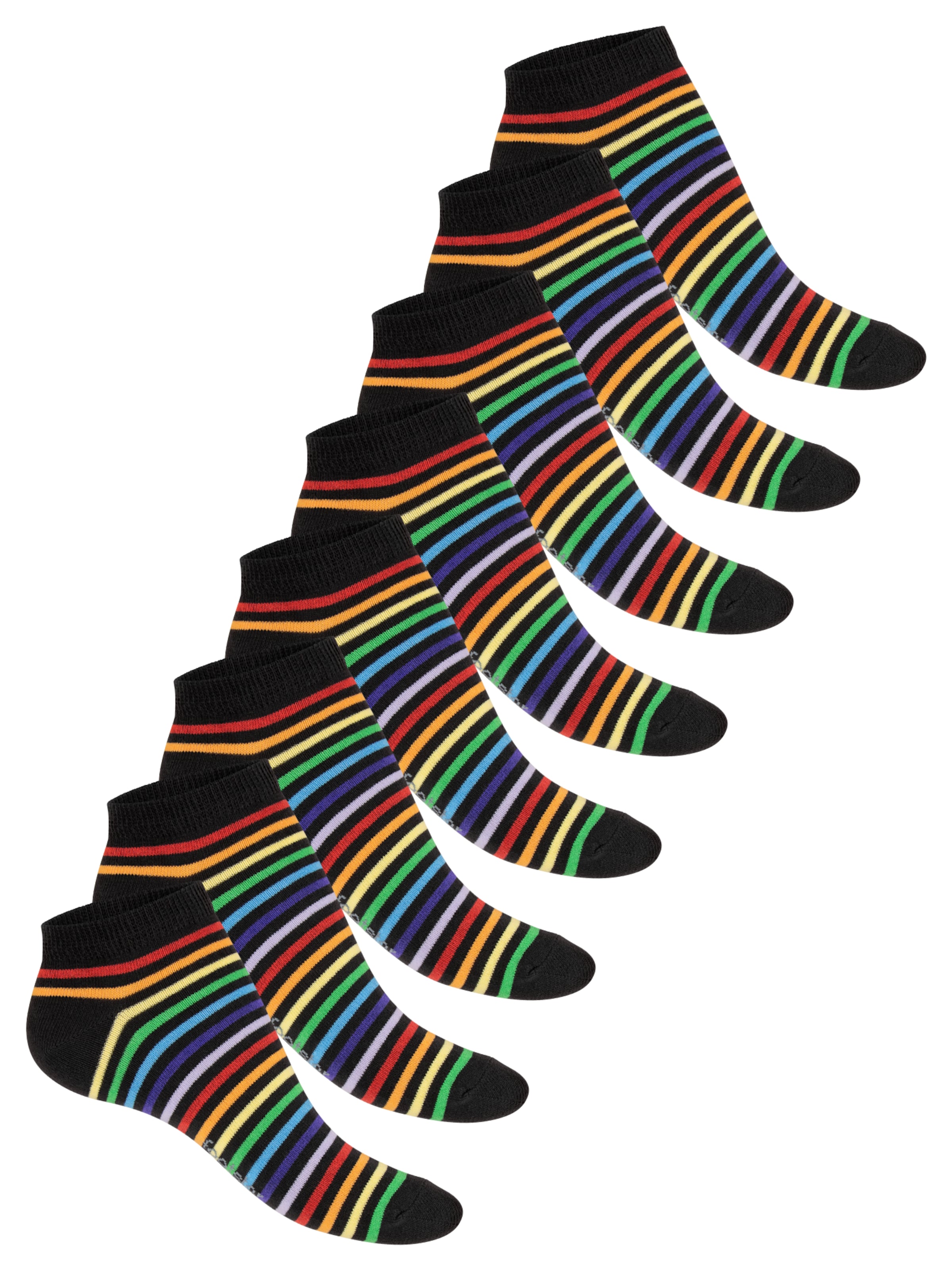 footstar Ankle Socks 'Ringel' in Black: front