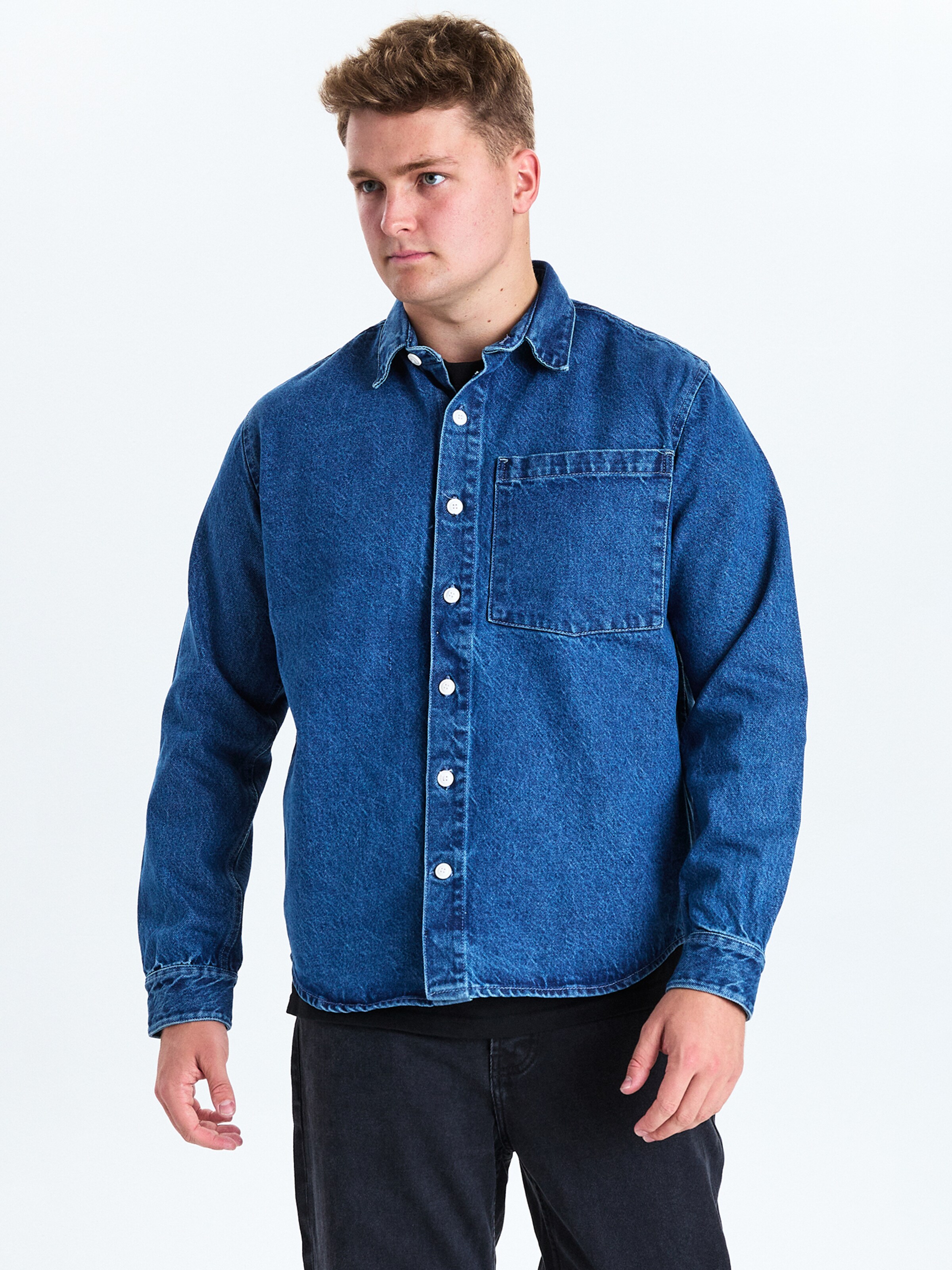 Dxnmxrk Shirt 'DXFabian' in Blauw: voorkant