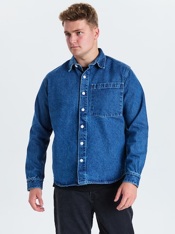 Dxnmxrk Shirt 'DXFabian' in Blauw: voorkant