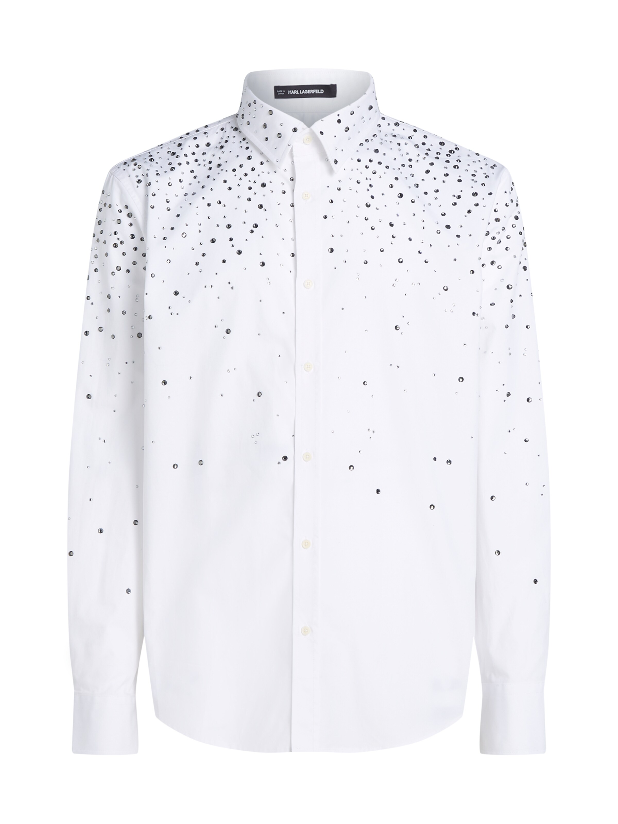 Karl Lagerfeld Koszulka ' HEMD MIT STRASSSTEINEN UND FARBVERLAUF ' w kolorze białym, Podgląd produktu