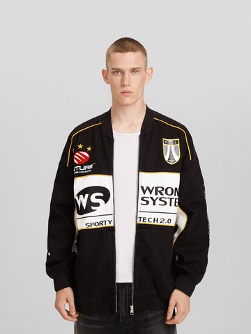 Veste mi-saison Bershka en noir : devant