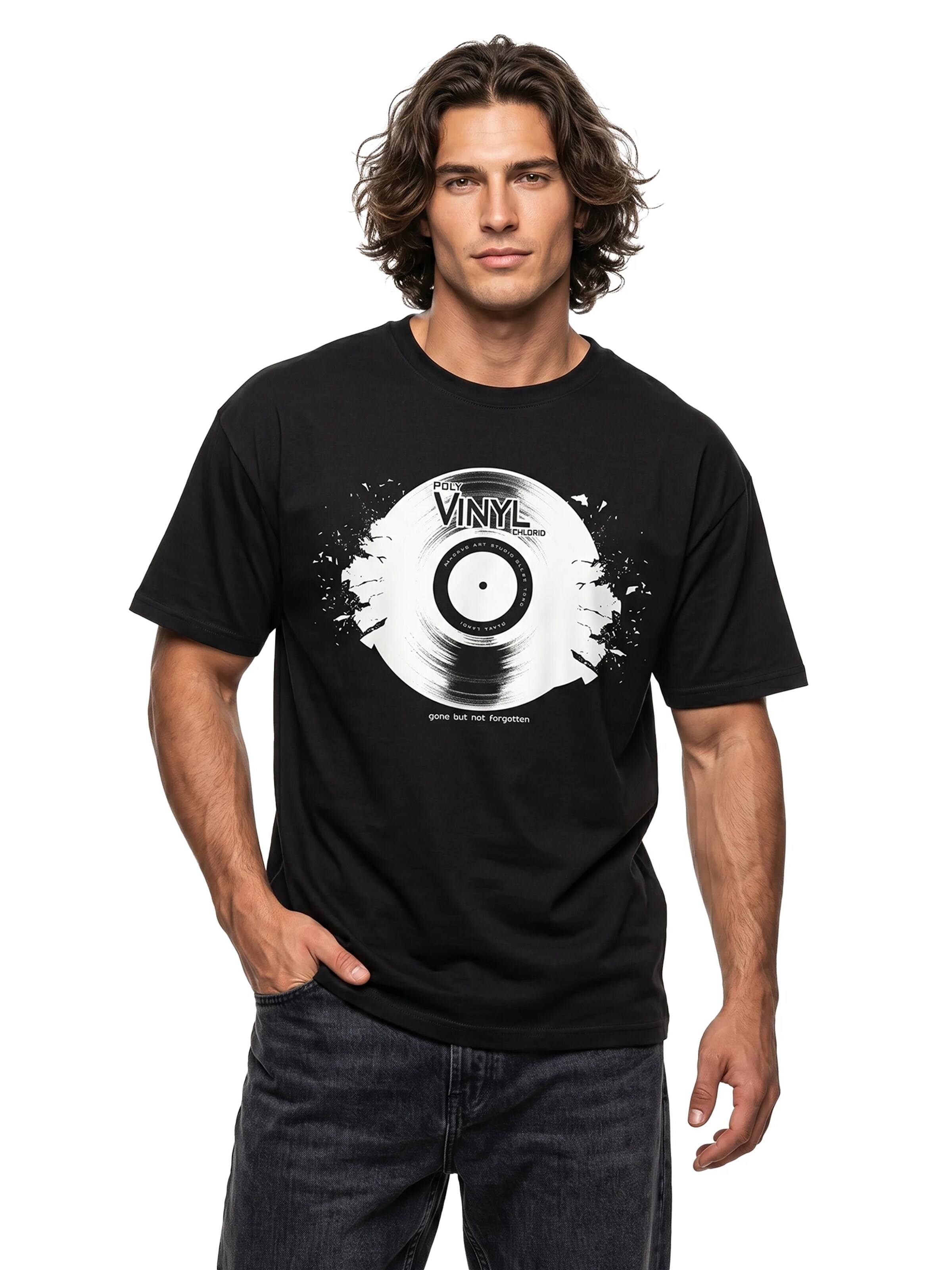 MAKAYA Shirt 'Vinyl' in Black