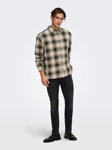 Only & Sons - Ajuste regular Camisa 'ONSKosta' en marrón