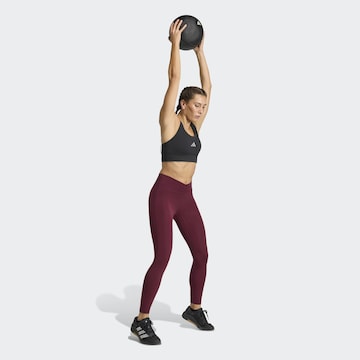 ADIDAS PERFORMANCE Skinny Sporthose 'Studio All Me' in Rot