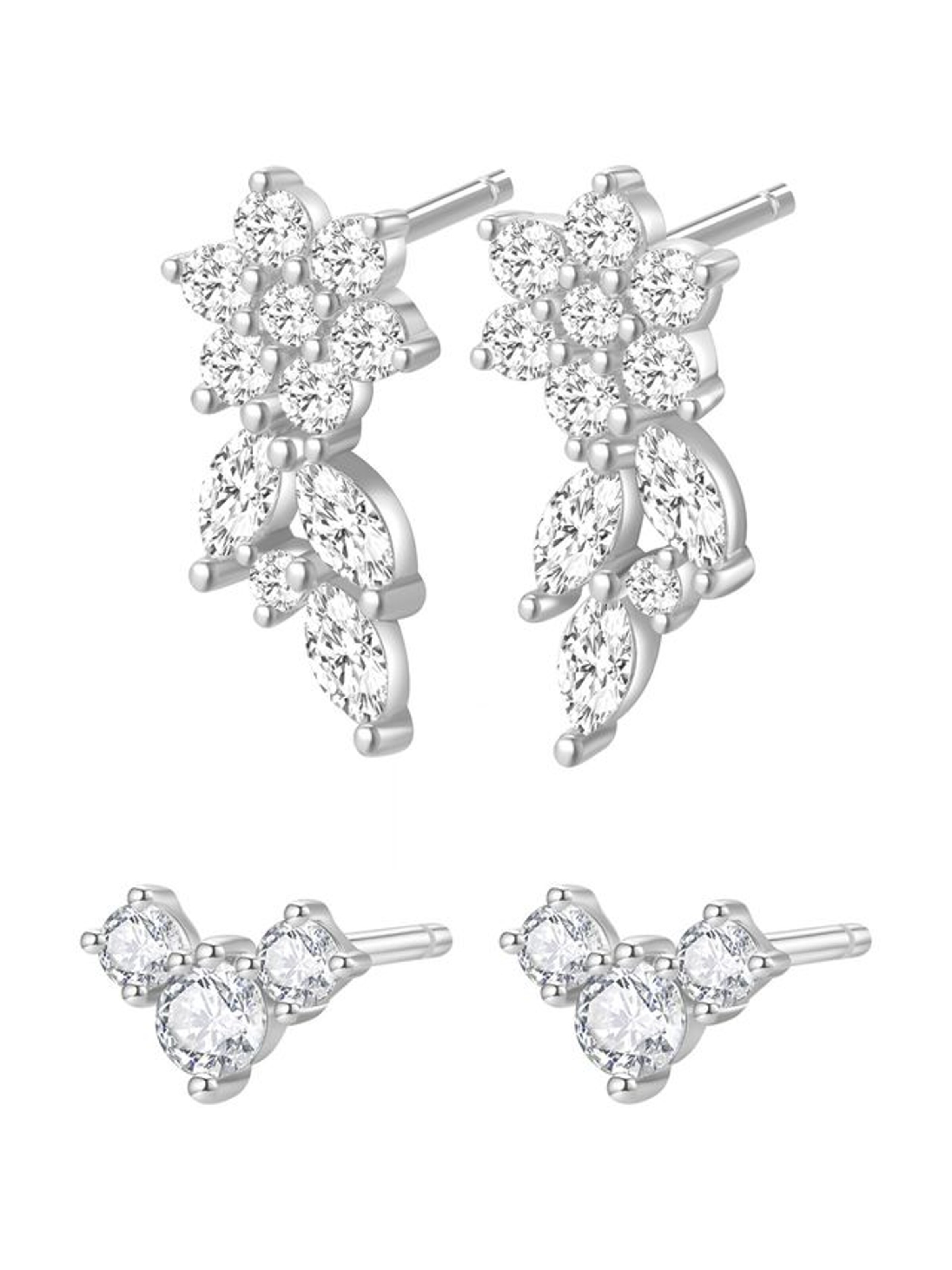 Hey Happiness - Pendientes 'Blooming Flower' en plata: frente