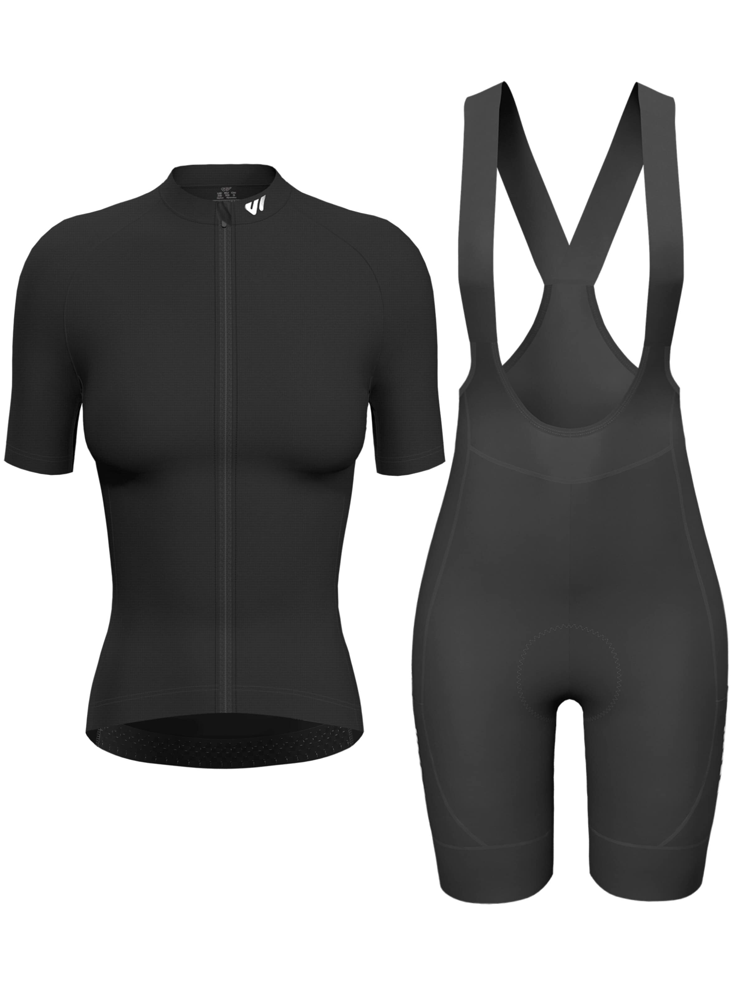 WULIBIKE Sweatsuit 'Wulibike Radsport-Set Profi Road & Racing in Schwarz' in Black: front