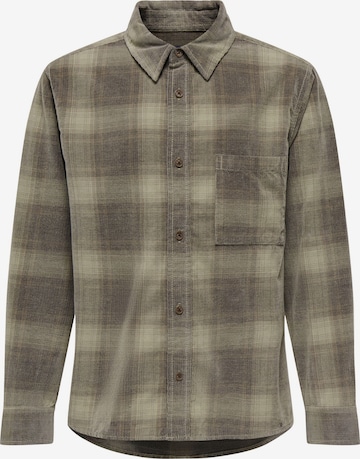 Coupe regular Chemise 'WILLIAM' Only & Sons Junior en vert : devant