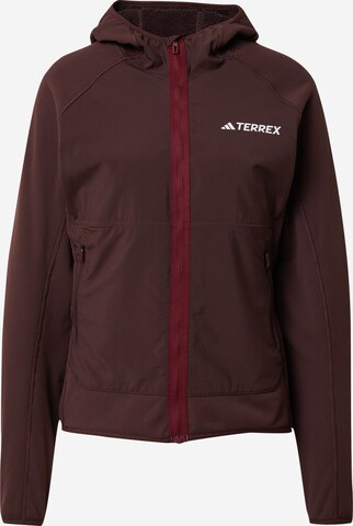 Veste en polaire fonctionnelle 'Techrock' ADIDAS TERREX en marron : devant