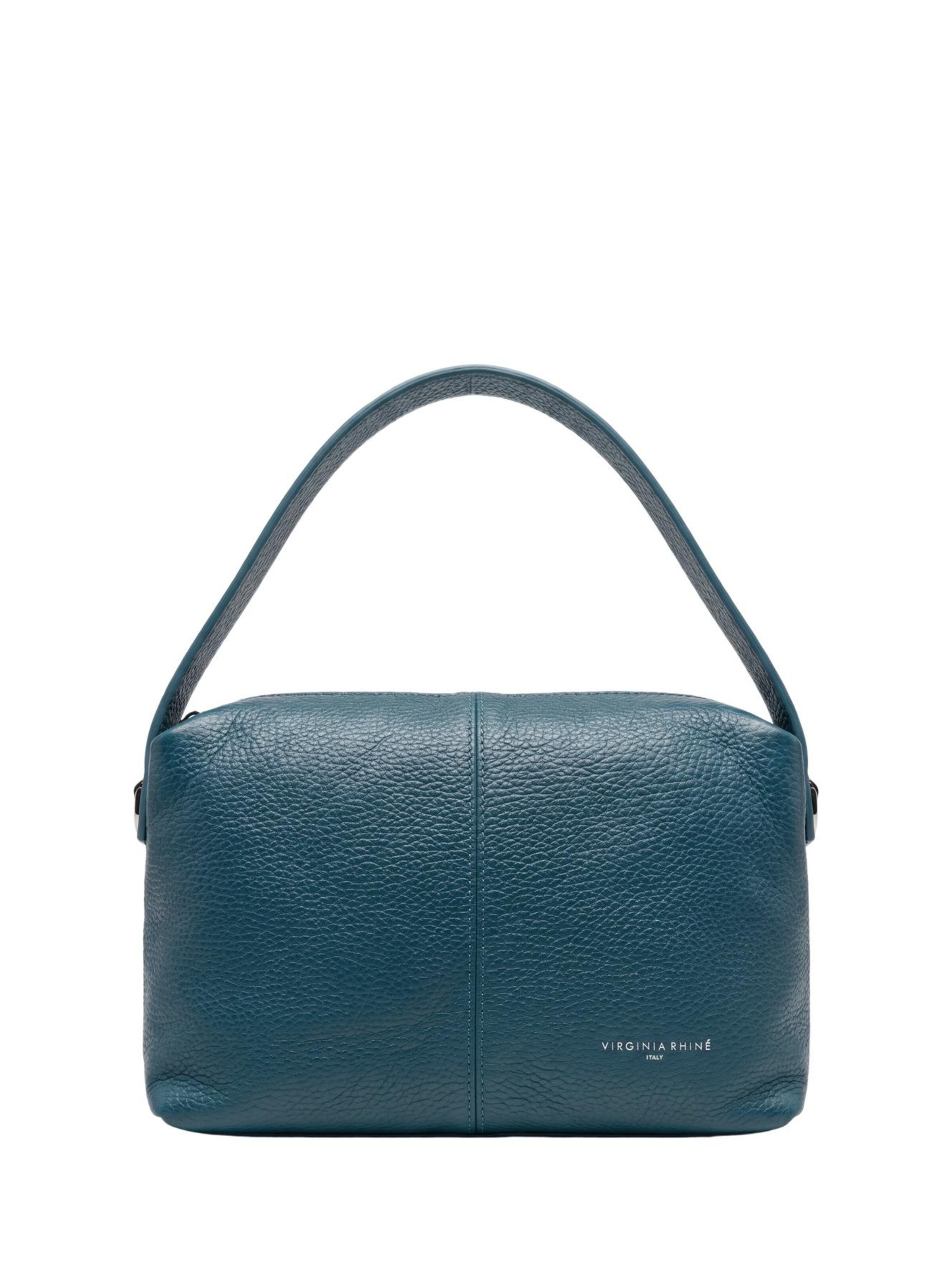 Borsa a mano 'Borsa a Mano Pelle Genuina Virginia Rhinè 26x17 cm' di Virginia Rhinè in blu: frontale