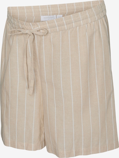 MAMALICIOUS Housut 'FLORENS' värissä beige / valkoinen, Tuotenäkymä