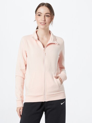 4F Athletic Zip-Up Hoodie in Orange: front