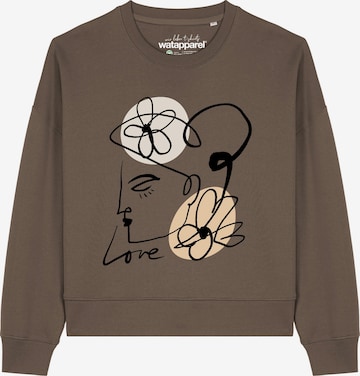 Sweat-shirt 'Self Love ' Watapparel en marron : devant